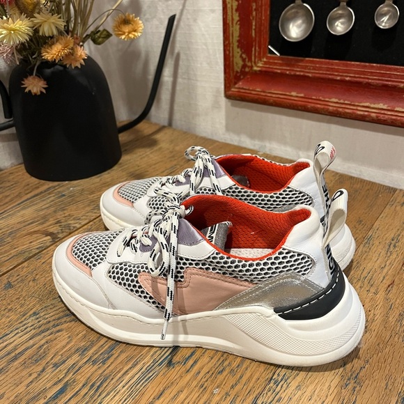 🩷 MÉLINE – White & Pink Chunky Sneakers – Size 37 - Picture 9 of 11
